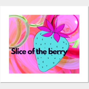 Strawberry - slice of the berry bright T-shirt  mug coffee mug apparel sticker hoodie Posters and Art